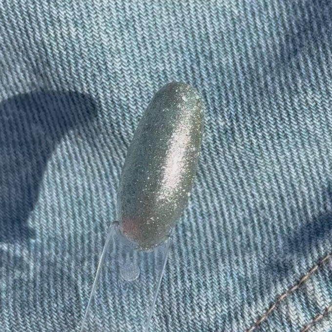 Indlæs video: Gel Neglelak – Sage Sparkle